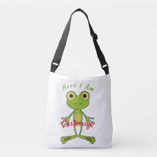 Hier ben ik schattige kikker Thunder_Cove Crossbody Tas