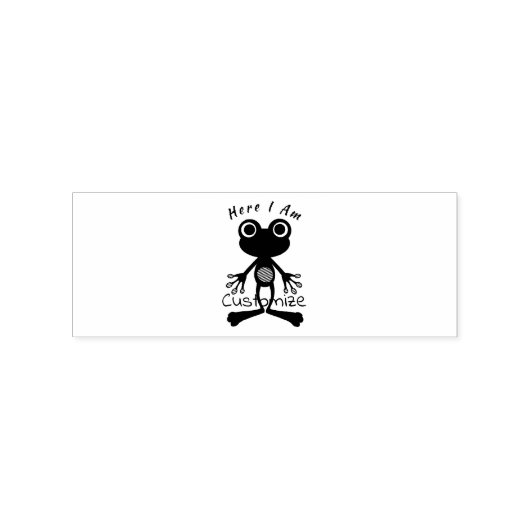 Hier ben ik schattige kikker Thunder_Cove Rubberstempel (Afrduk)