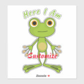 Hier ben ik schattige kikker Thunder_Cove Sticker (Vel)