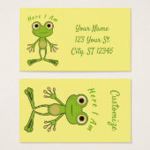Hier ben ik schattige kikker Thunder_Cove Visitekaartje (Voorkant /achterkant)