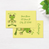 Hier ben ik schattige kikker Thunder_Cove Visitekaartje (Bureau)