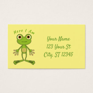 Hier ben ik schattige kikker Thunder_Cove Visitekaartje