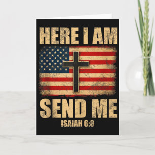 Hier Ben Ik Stuur Me Jesaja 6_8 Amerikaanse Vlag K Kaart
