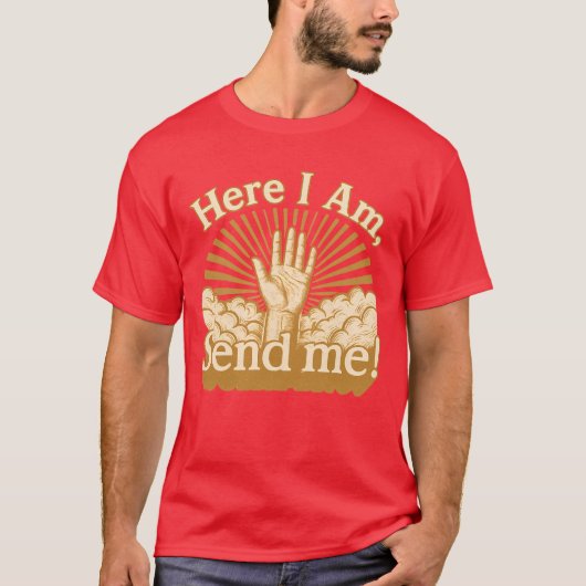 Hier ben ik - Stuur me T-shirt (Voorkant)