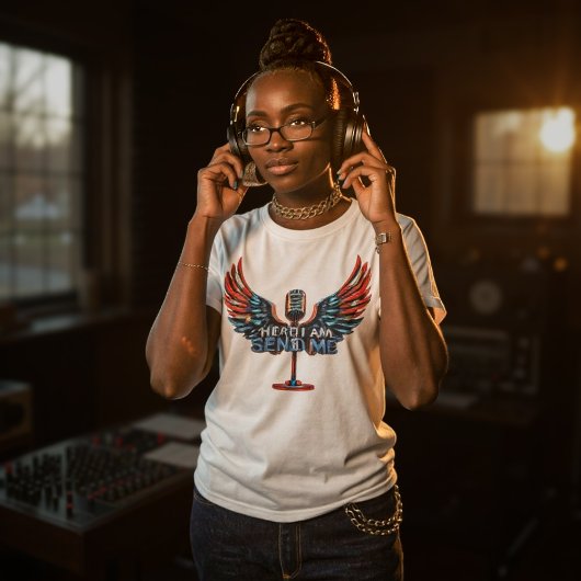 Hier ben ik, stuur me Tri-Blend shirt