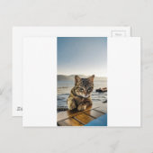 "Hier ben ik" zegt de kat Briefkaart (Voorkant / Achterkant)