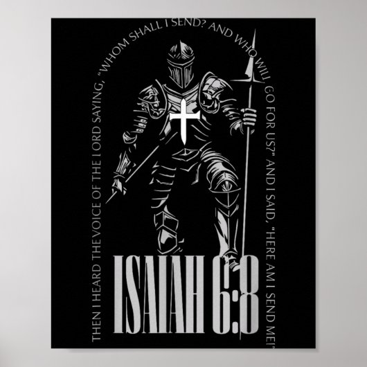 Hier Ben Ik Zend Jesaja 6 8 Kruisridder Tempeliers Poster (Voorkant)