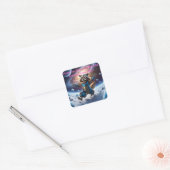 Hier ben je, je moet van ver komen vierkante sticker (Envelop)