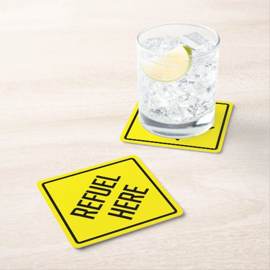 Hier bijtanken papieren Onderzetter (Insitu)