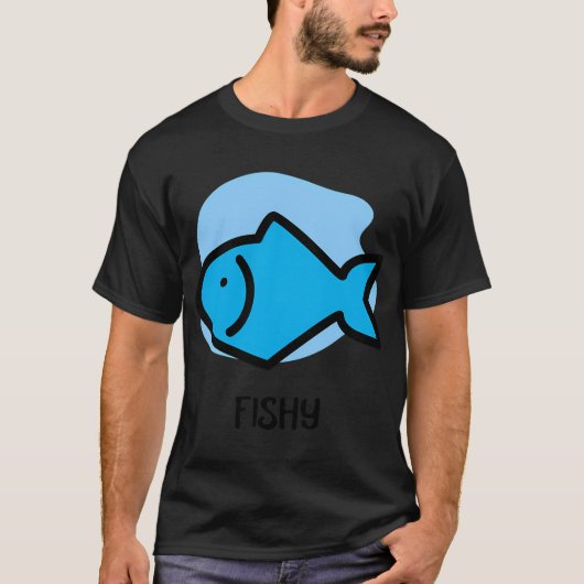 Hier Blauwe Visje T-shirt (Voorkant)