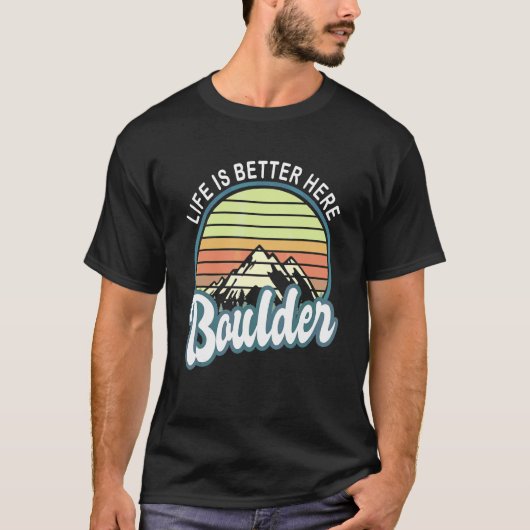 Hier Boulder Colorado T-shirt (Voorkant)