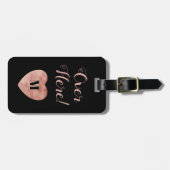 Hier boven Roos Gold en Black Heart Bagagelabel (Voorkant horizontaal)