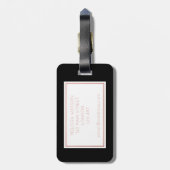 Hier boven Roos Gold en Black Heart Bagagelabel (Achterkant verticaal)