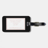 Hier boven Roos Gold en Black Heart Bagagelabel (Achterkant horizontaal)