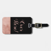 Hier boven Roos Gold en zwart faux Bagagelabel (Voorkant horizontaal)