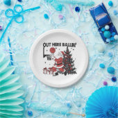 Hier buiten Balling Basketbal Sport Kerstmis Papieren Bordje (Feest)