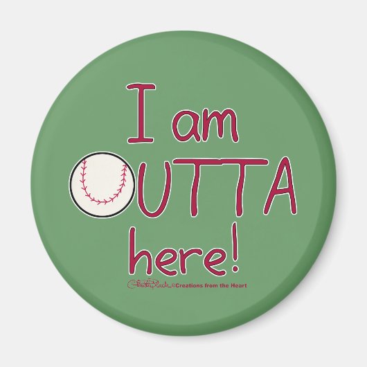 Hier buiten! Baseball Magneet (Voorkant)