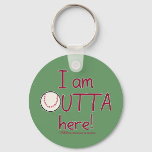 Hier buiten! Baseball Sleutelhanger