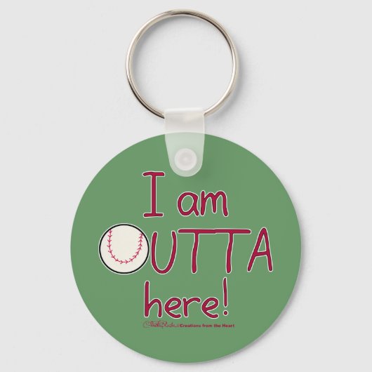 Hier buiten! Baseball Sleutelhanger (Voorkant)