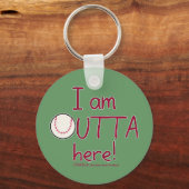 Hier buiten! Baseball Sleutelhanger (Voorkant)
