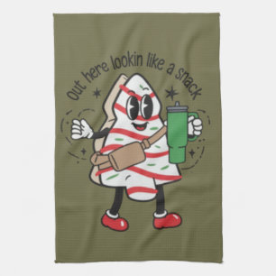 Hier Buiten Lijkend Op Een Kerstboom Cake Snack  Theedoek