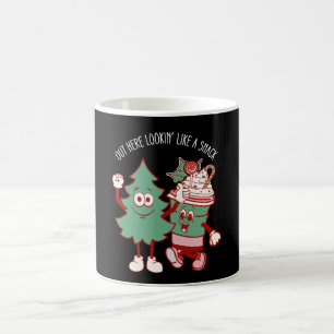 Hier buiten zien we eruit als een snack kerstboomc koffiemok