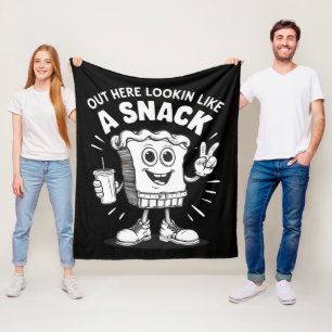 Hier buiten ziet het eruit als een snack kerstboom fleece deken