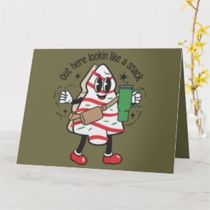 Hier buiten ziet het eruit als een snack kerstboom kaart