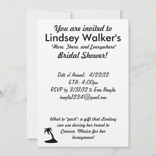 Hier, daar, en overal Vrijgezellenfeest Kaart (Achterkant)