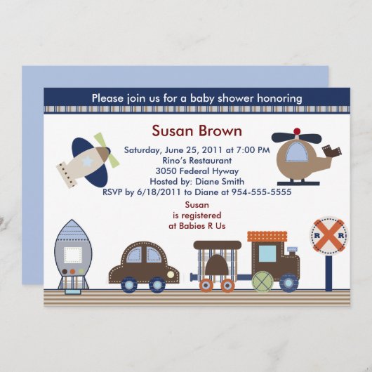 Hier, daar, overal waar Baby shower uitnodigen Kaart (Voorkant / Achterkant)