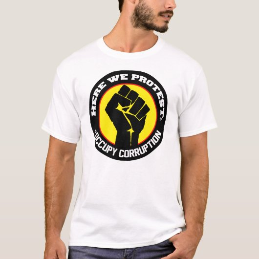Hier demonstreren we #Occupy Corruption T-shirt (Voorkant)