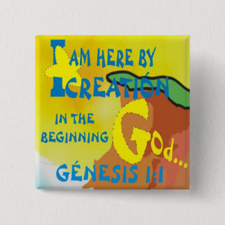 HIER DOOR CREATIE© BtnEng Vierkante Button 5,1 Cm
