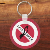 Hier duiken sleutelhanger (Voorkant)