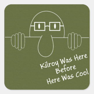 Hier eerder was Cool - Kilroy Vierkante Sticker