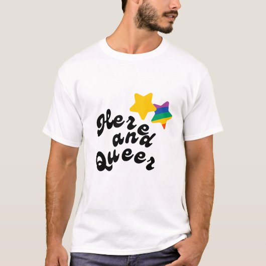 Hier en Queer | Pride | Unisex-T-shirt T-shirt (Voorkant)