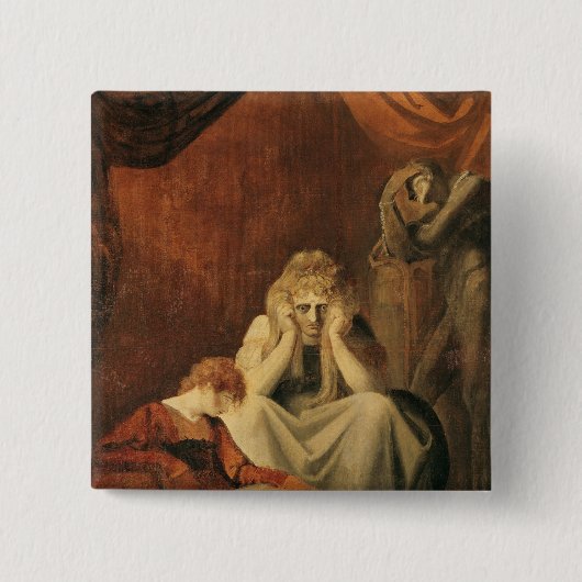 Hier en Sorrow Sit. Vierkante Button 5,1 Cm (Voorkant)