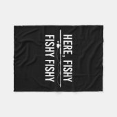 Hier Fishy Fish Funny Angling Vist papa Fisherma Fleece Deken (Voorkant (Horizontaal))