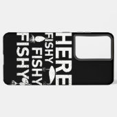 Hier Fishy, Fishy, Fishy Grappig Vissersgeschenk Samsung Galaxy Hoesje (Linkerkant)