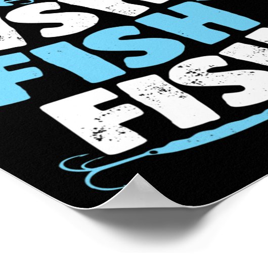 Hier Fishy Fishy Fishy T Shirt Mannen Vrouwen Kind Poster (Hoek)