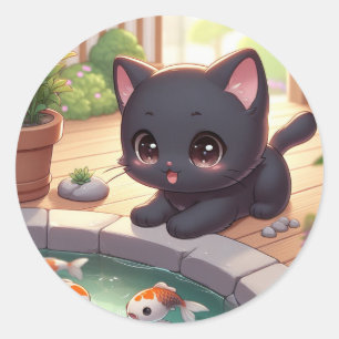 Hier Fishy! Ronde Sticker