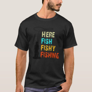 Hier Fishy Vist Visser Vist geschenken T-shirt
