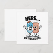 Hier ga je terug naar de klas school verpleegkundi bedankkaart (Voorkant / Achterkant)