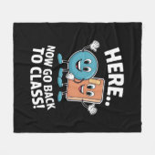 Hier ga je terug naar de klas school verpleegkundi fleece deken (Voorkant (Horizontaal))