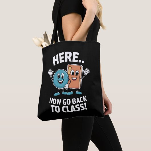 Hier ga je terug naar de klas school verpleegkundi tote bag (Dichtbij)