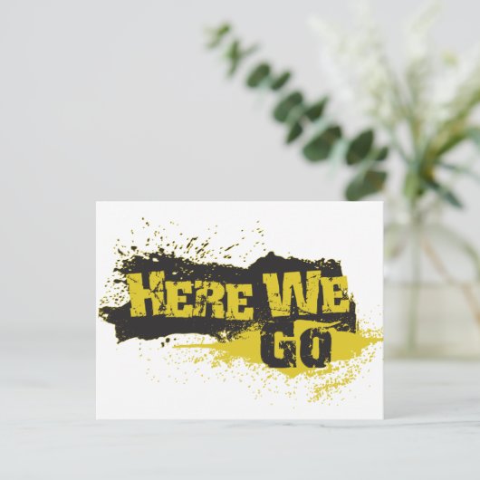 Hier gaan we briefkaart (Staand voorkant)