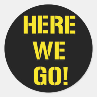 Hier gaan we ronde sticker