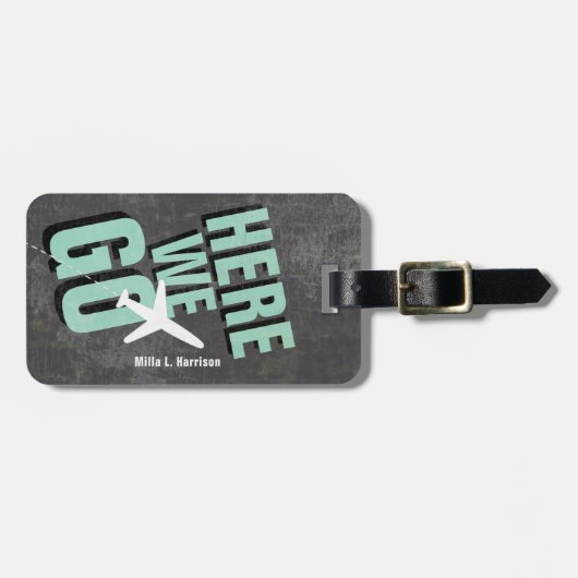 Hier gaan we vliegreizen maken bagagelabel (Voorkant horizontaal)