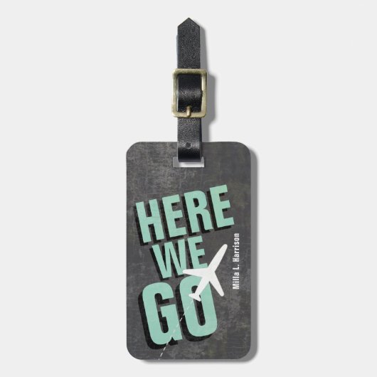 Hier gaan we vliegreizen maken bagagelabel (Voorkant verticaal)