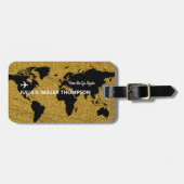 Hier gaan we weer... gouden reizen. bagagelabel (Voorkant horizontaal)