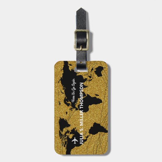 Hier gaan we weer... gouden reizen. bagagelabel (Voorkant verticaal)